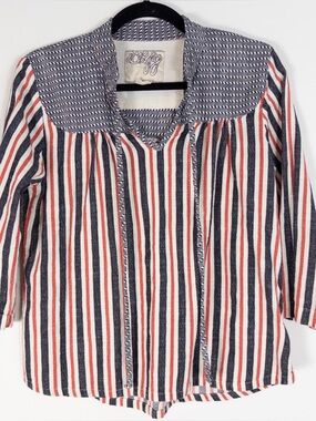 Ace & Jig Cotton Black and Red Striped Top